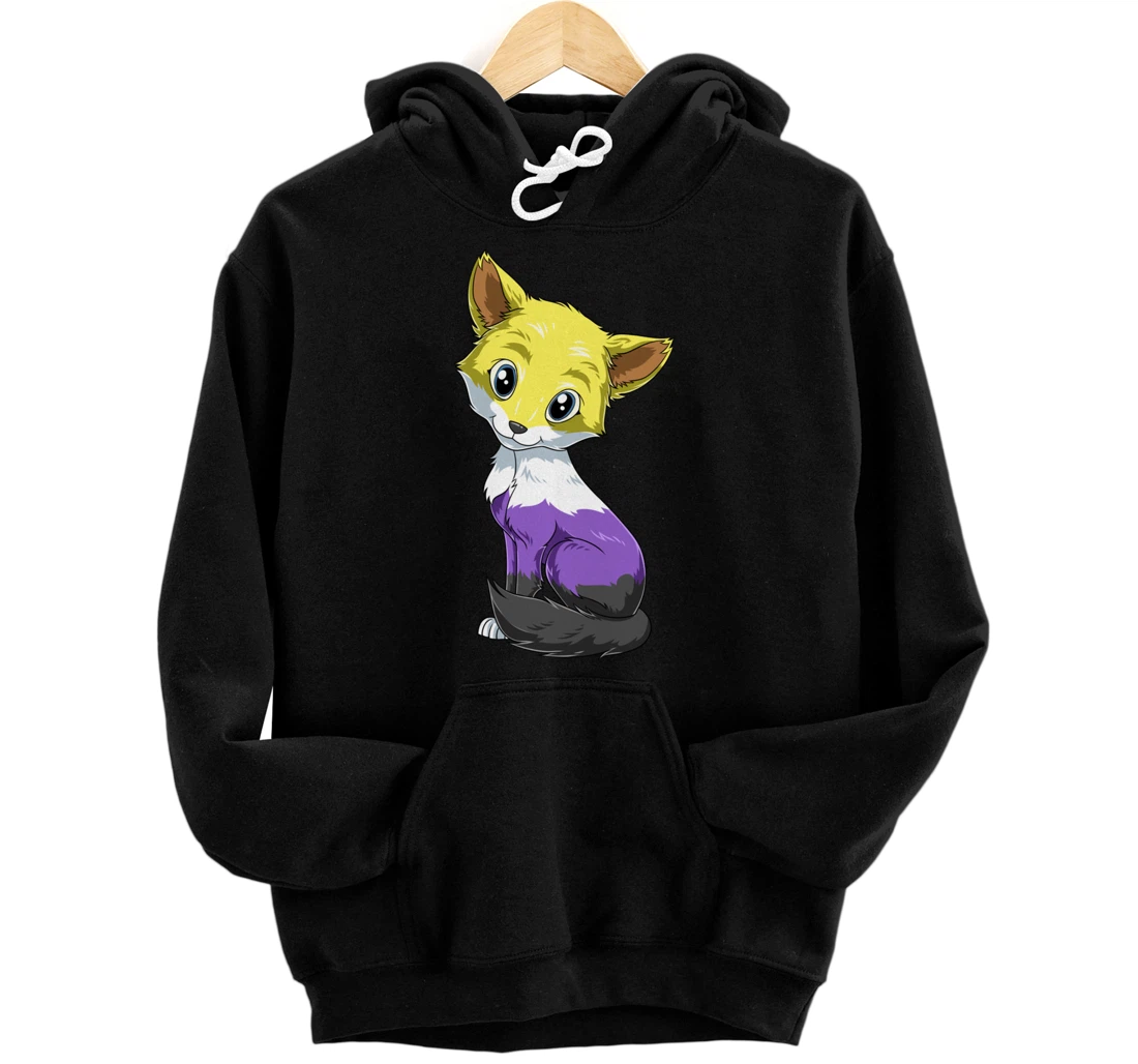 Nonbinary Fox - Genderqueer Pride LGBTQ Pullover Hoodie