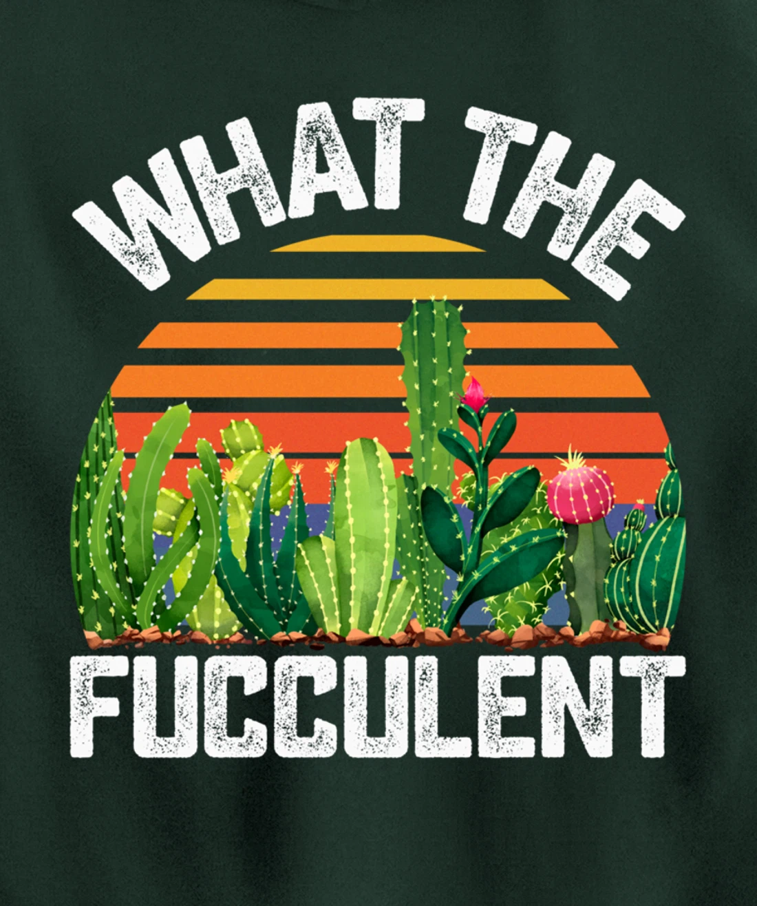 What the Fucculent Cactus Succulents Gardening Retro Vintage Pullover Hoodie