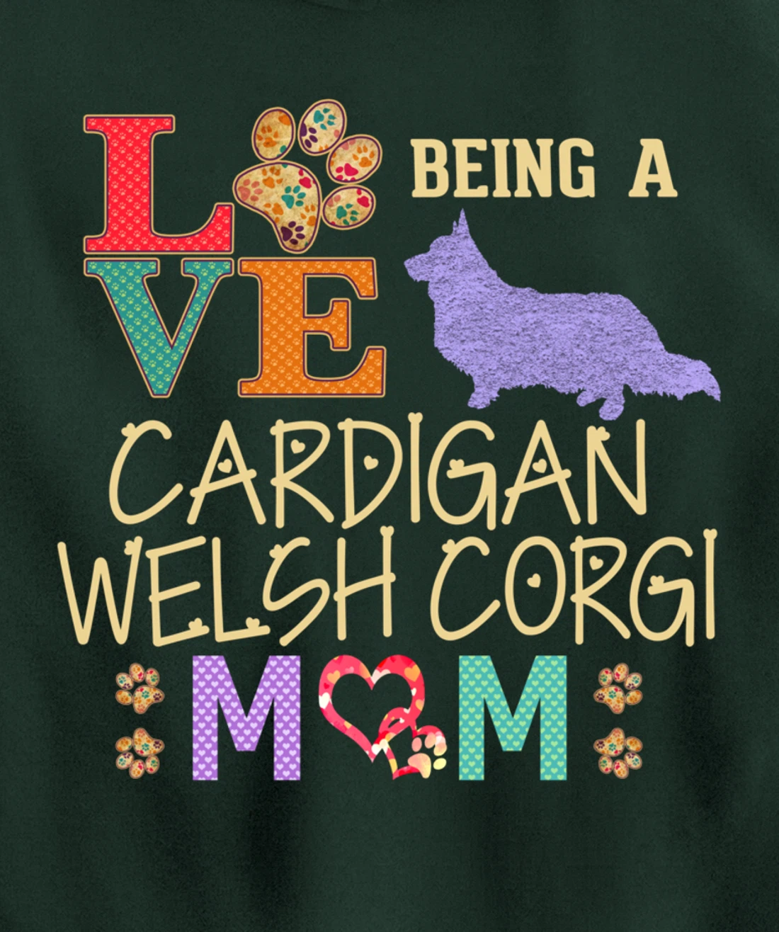 Cardigan Welsh Corgi Shirt Design for Corgi Dog Lovers Pullover Hoodie