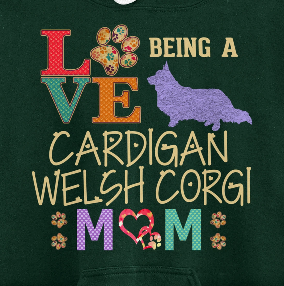 Cardigan Welsh Corgi Shirt Design for Corgi Dog Lovers Pullover Hoodie
