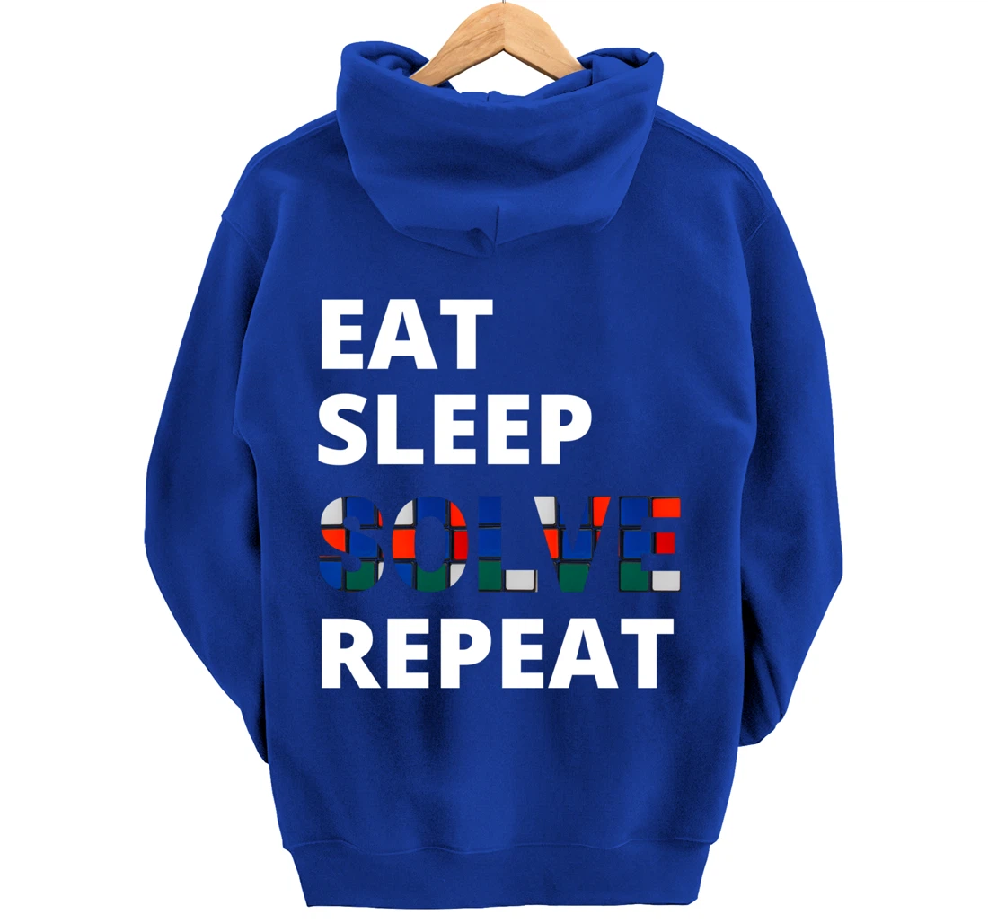 Eat Sleep Solve Repeat Speedcubing Speedsolving Puzzle Pullover Hoodie