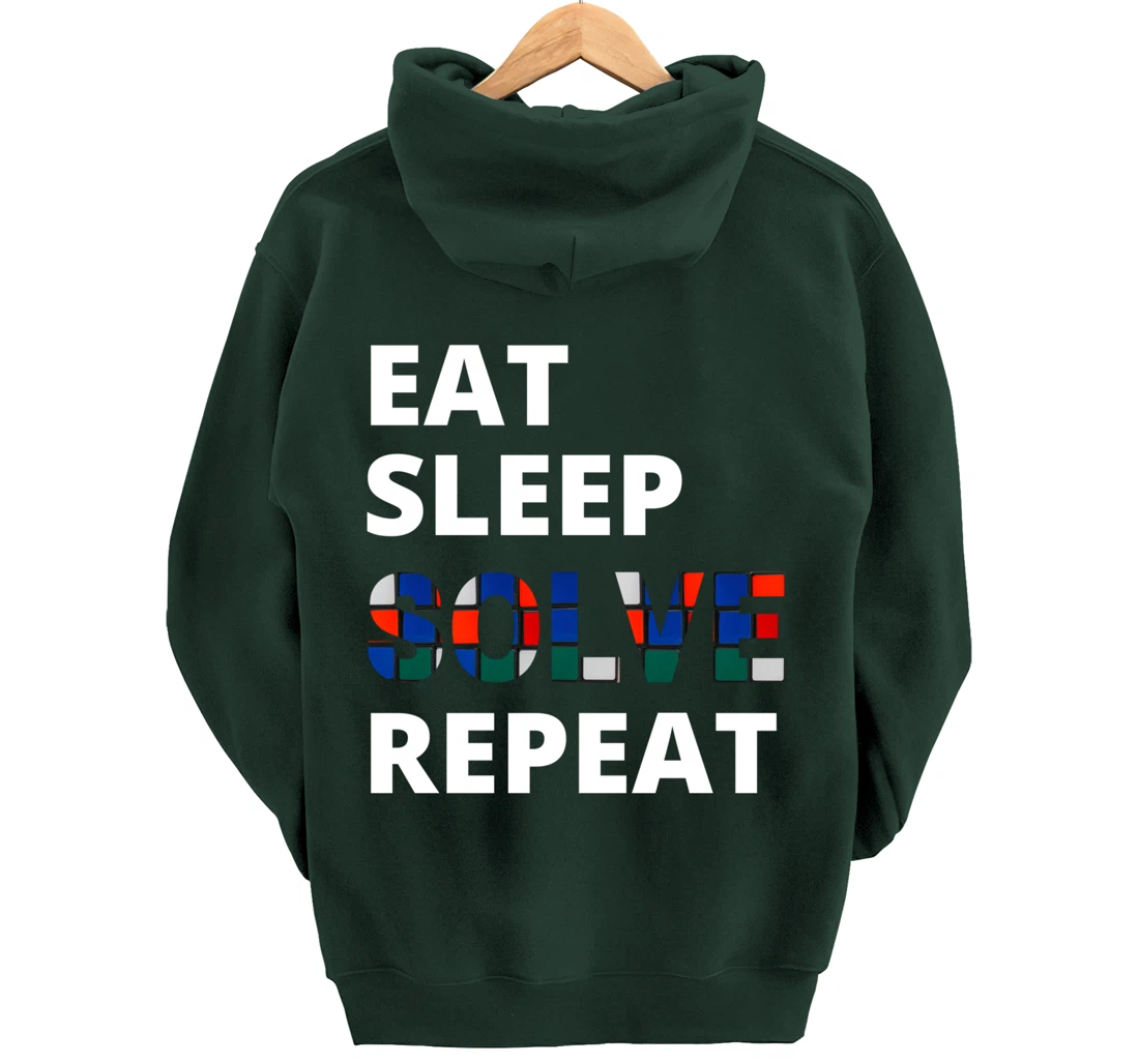 Eat Sleep Solve Repeat Speedcubing Speedsolving Puzzle Pullover Hoodie