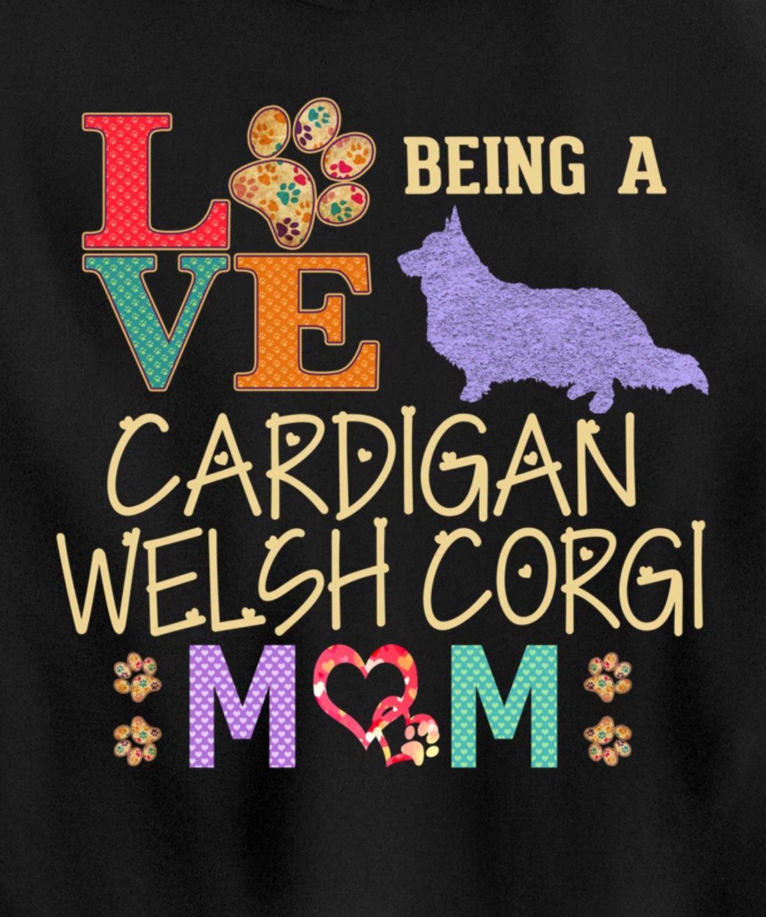 Cardigan Welsh Corgi Shirt Design for Corgi Dog Lovers Pullover Hoodie