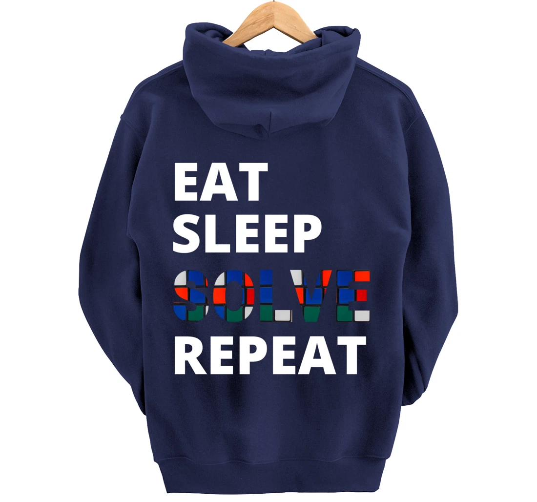 Eat Sleep Solve Repeat Speedcubing Speedsolving Puzzle Pullover Hoodie