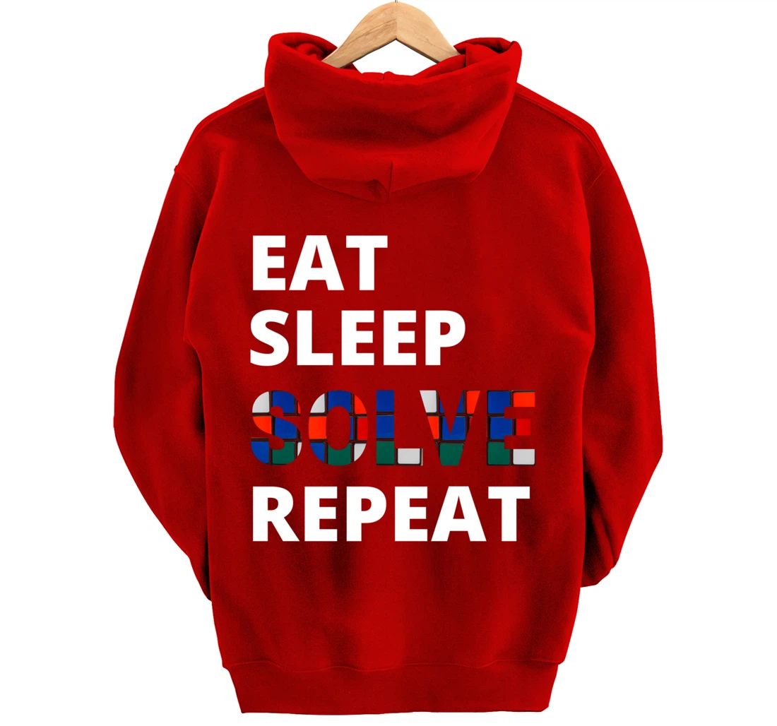 Eat Sleep Solve Repeat Speedcubing Speedsolving Puzzle Pullover Hoodie