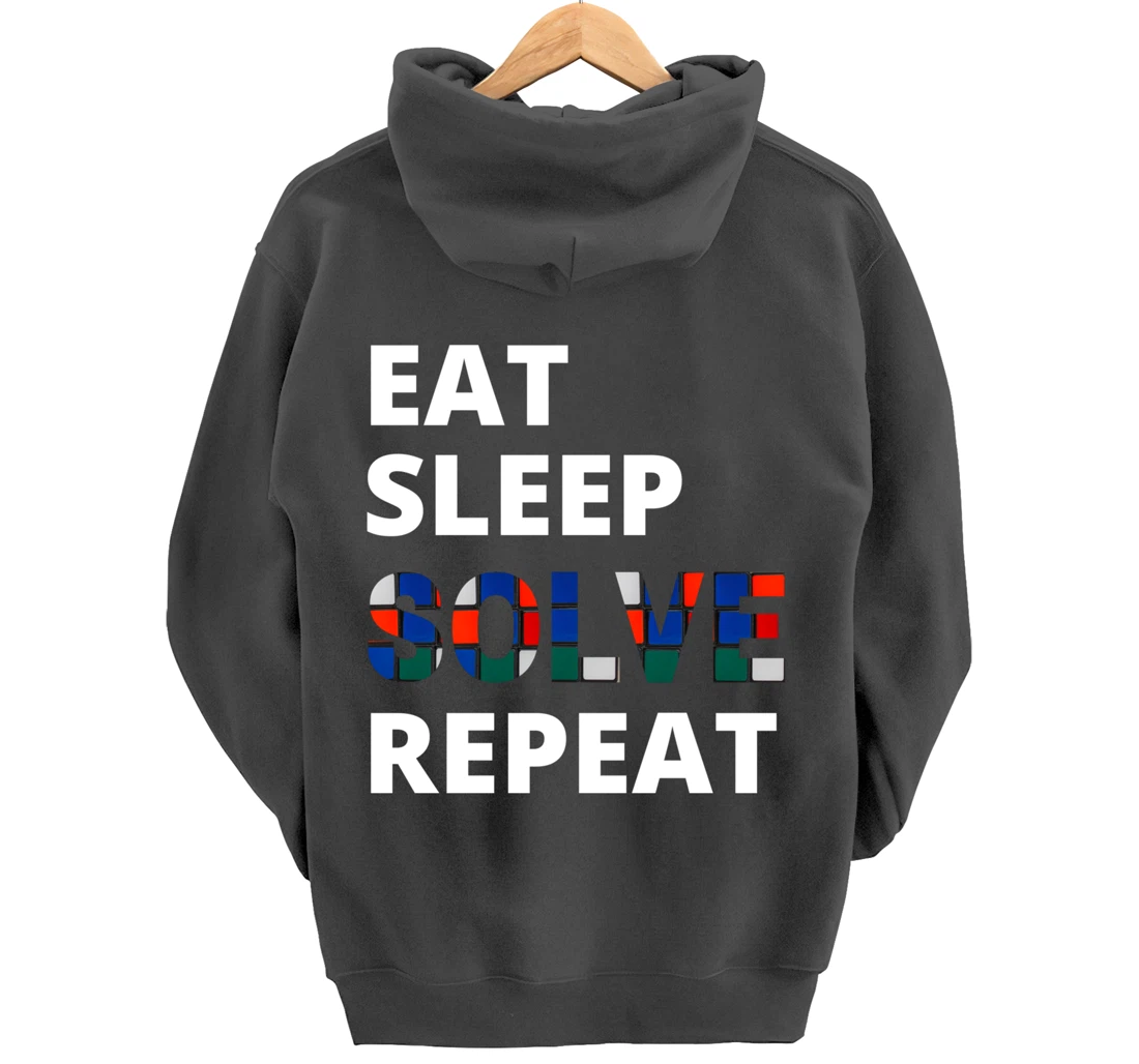 Eat Sleep Solve Repeat Speedcubing Speedsolving Puzzle Pullover Hoodie