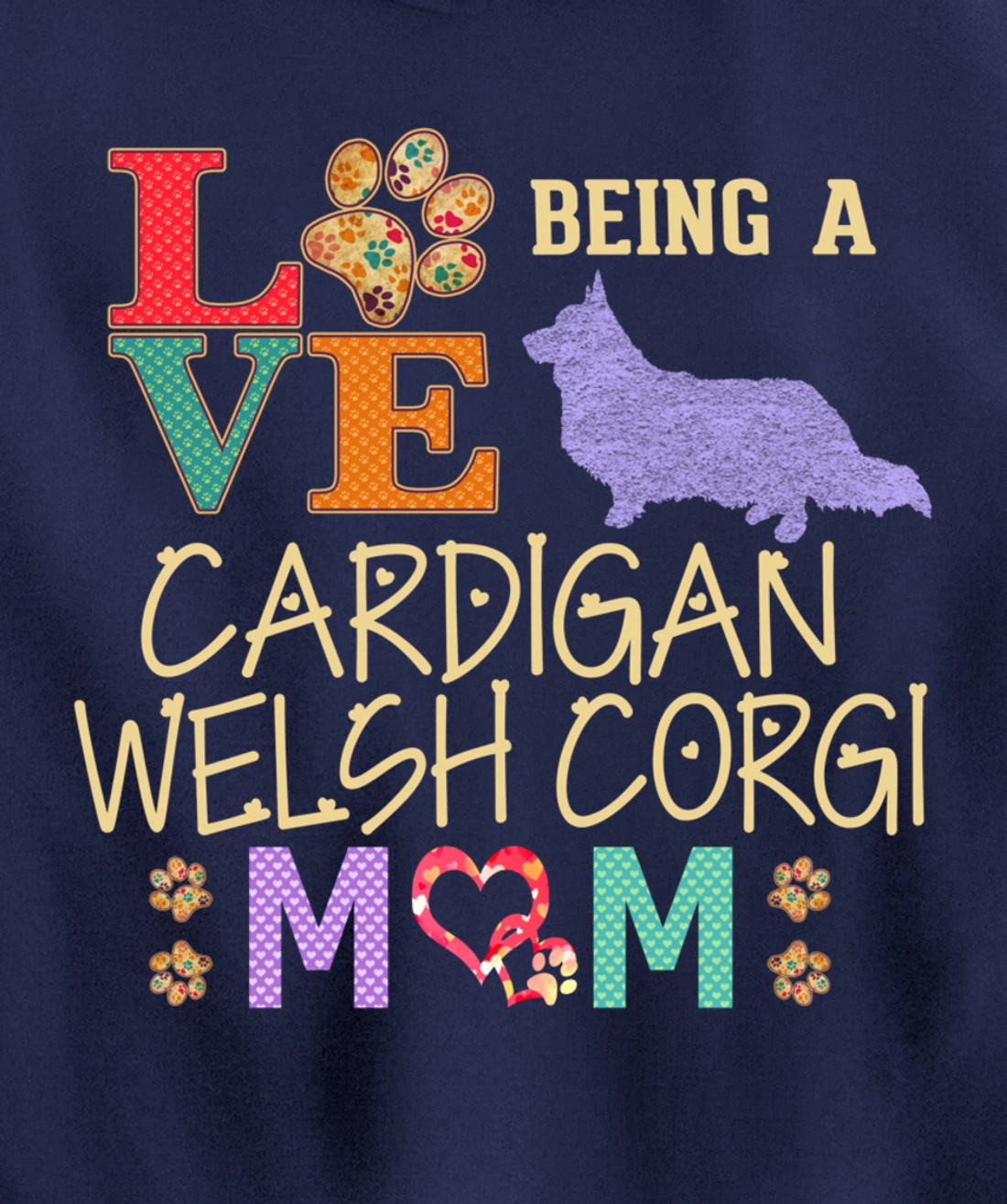 Cardigan Welsh Corgi Shirt Design for Corgi Dog Lovers Pullover Hoodie