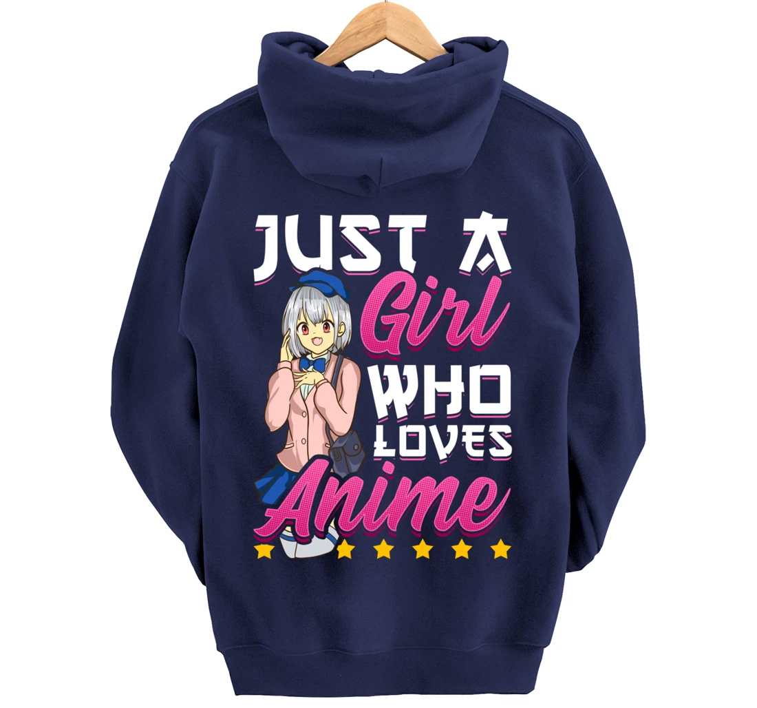Cute Just A Girl Who Loves Anime Pullover Hoodie