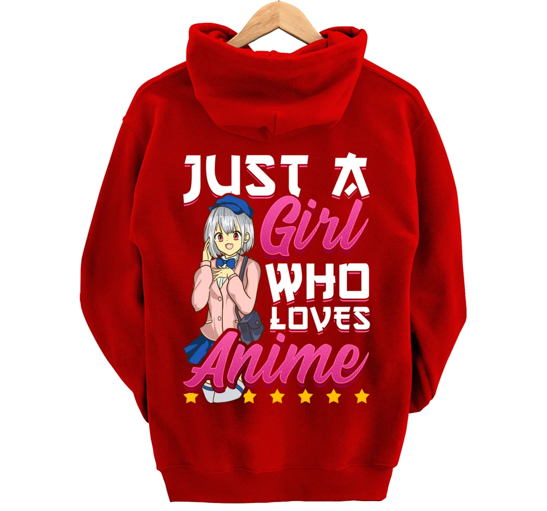 Cute Just A Girl Who Loves Anime Pullover Hoodie