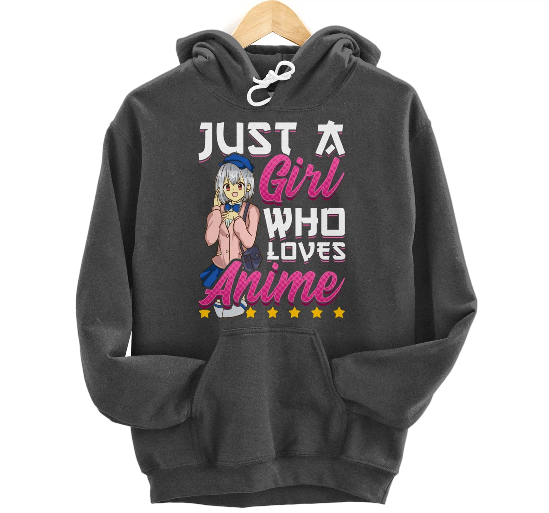 Cute Just A Girl Who Loves Anime Pullover Hoodie