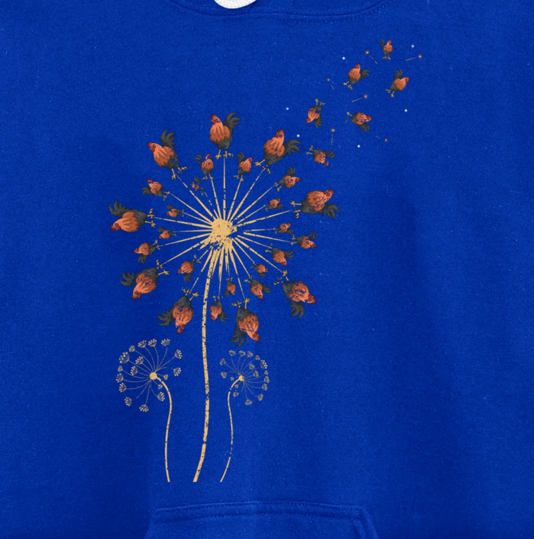 Farm Animal Bird Farmer Gift Dandelion Chicken Pullover Hoodie