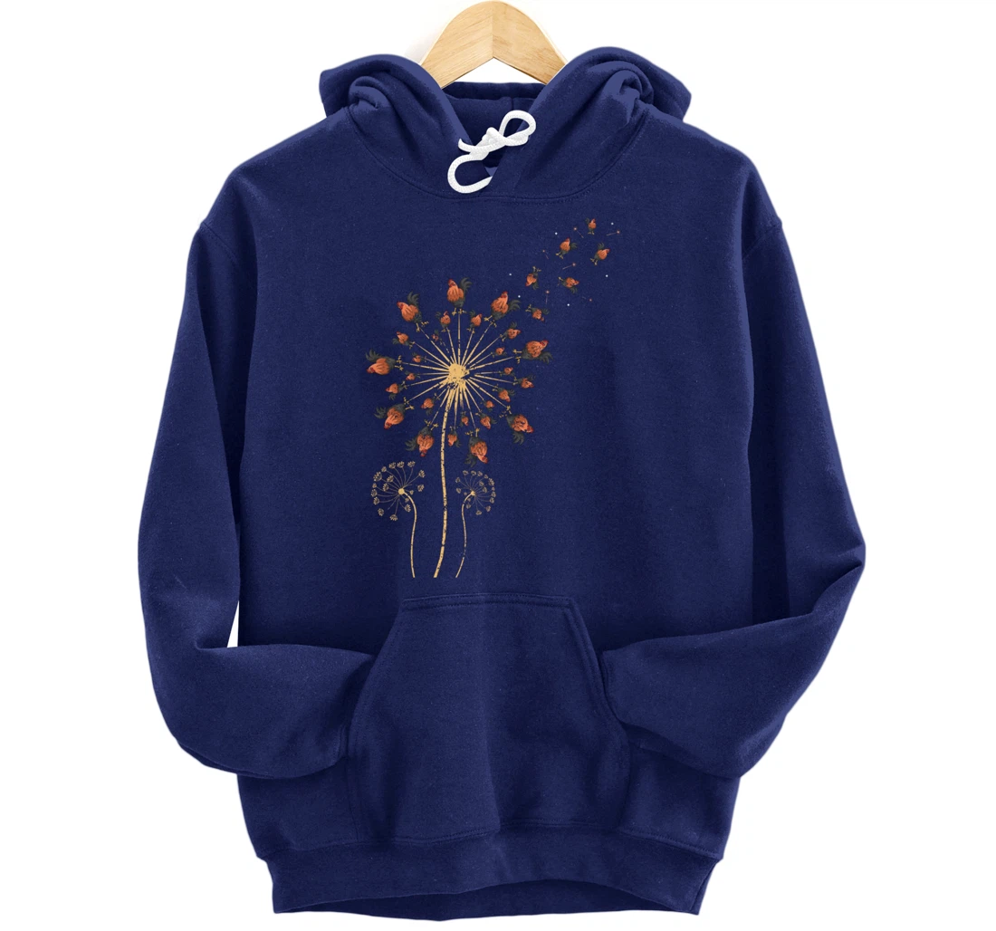 Farm Animal Bird Farmer Gift Dandelion Chicken Pullover Hoodie