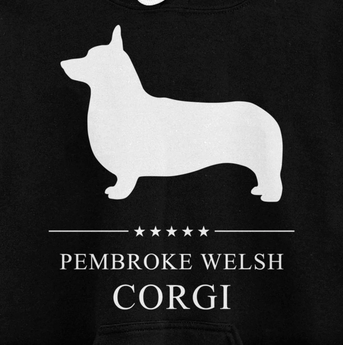 Pembroke Welsh Corgi Dog White Silhouette Pullover Hoodie