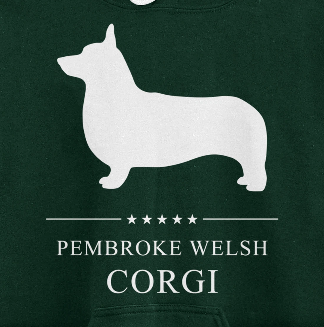 Pembroke Welsh Corgi Dog White Silhouette Pullover Hoodie