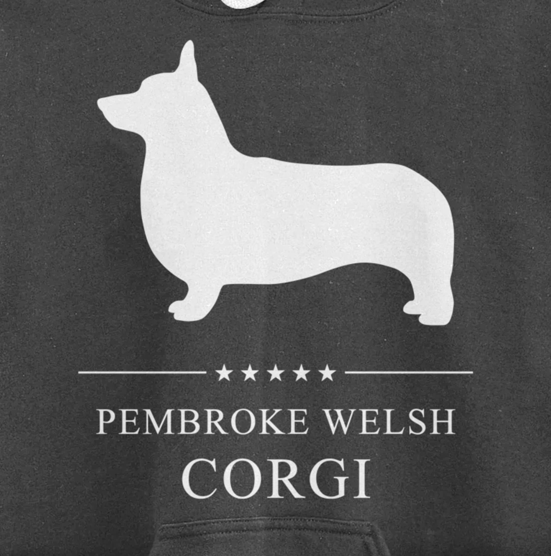 Pembroke Welsh Corgi Dog White Silhouette Pullover Hoodie