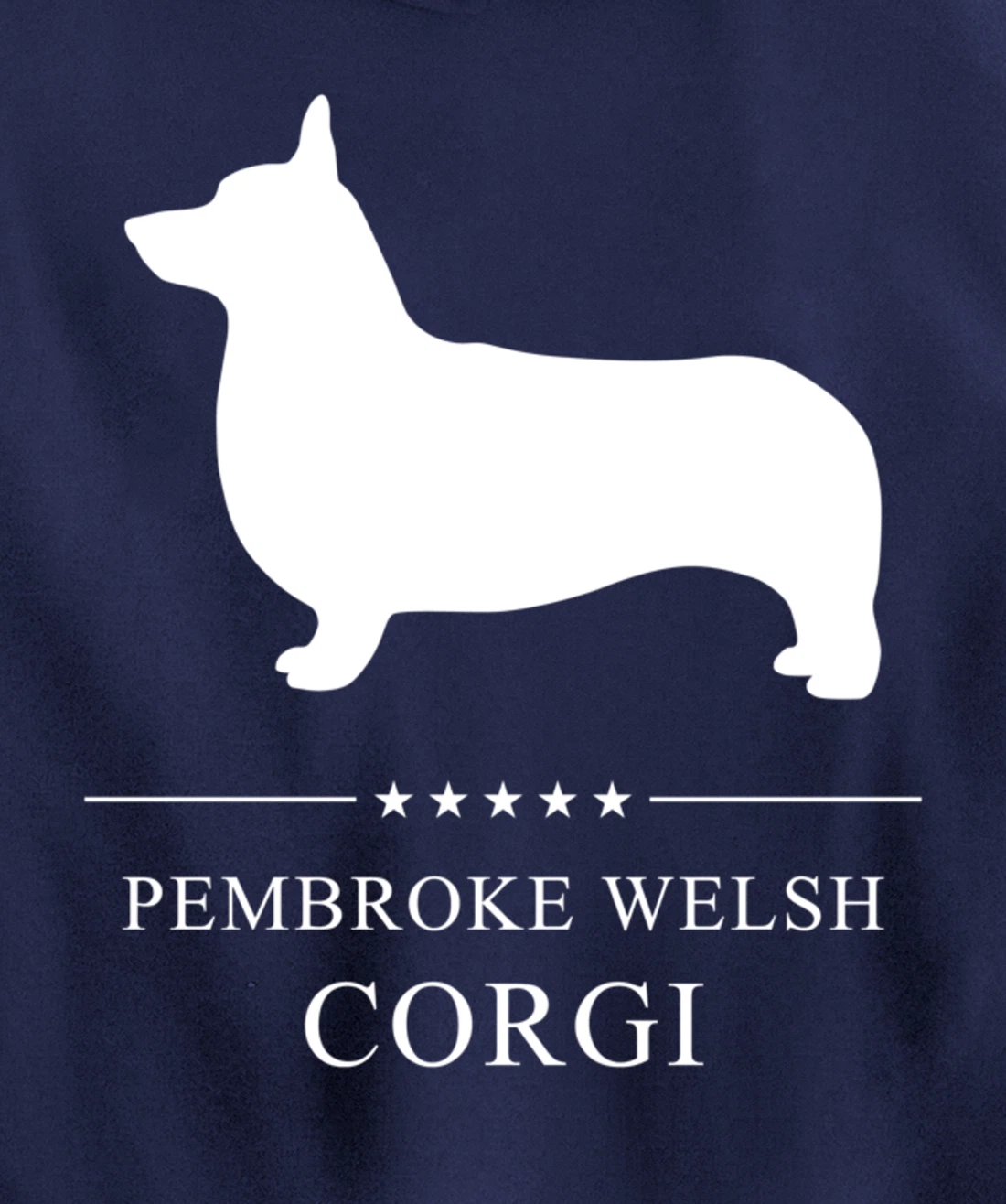 Pembroke Welsh Corgi Dog White Silhouette Pullover Hoodie