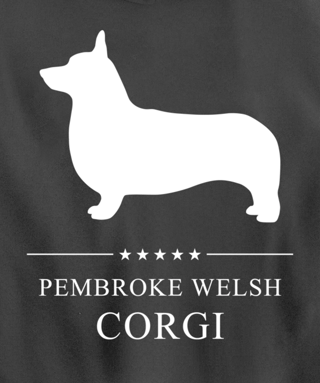 Pembroke Welsh Corgi Dog White Silhouette Pullover Hoodie