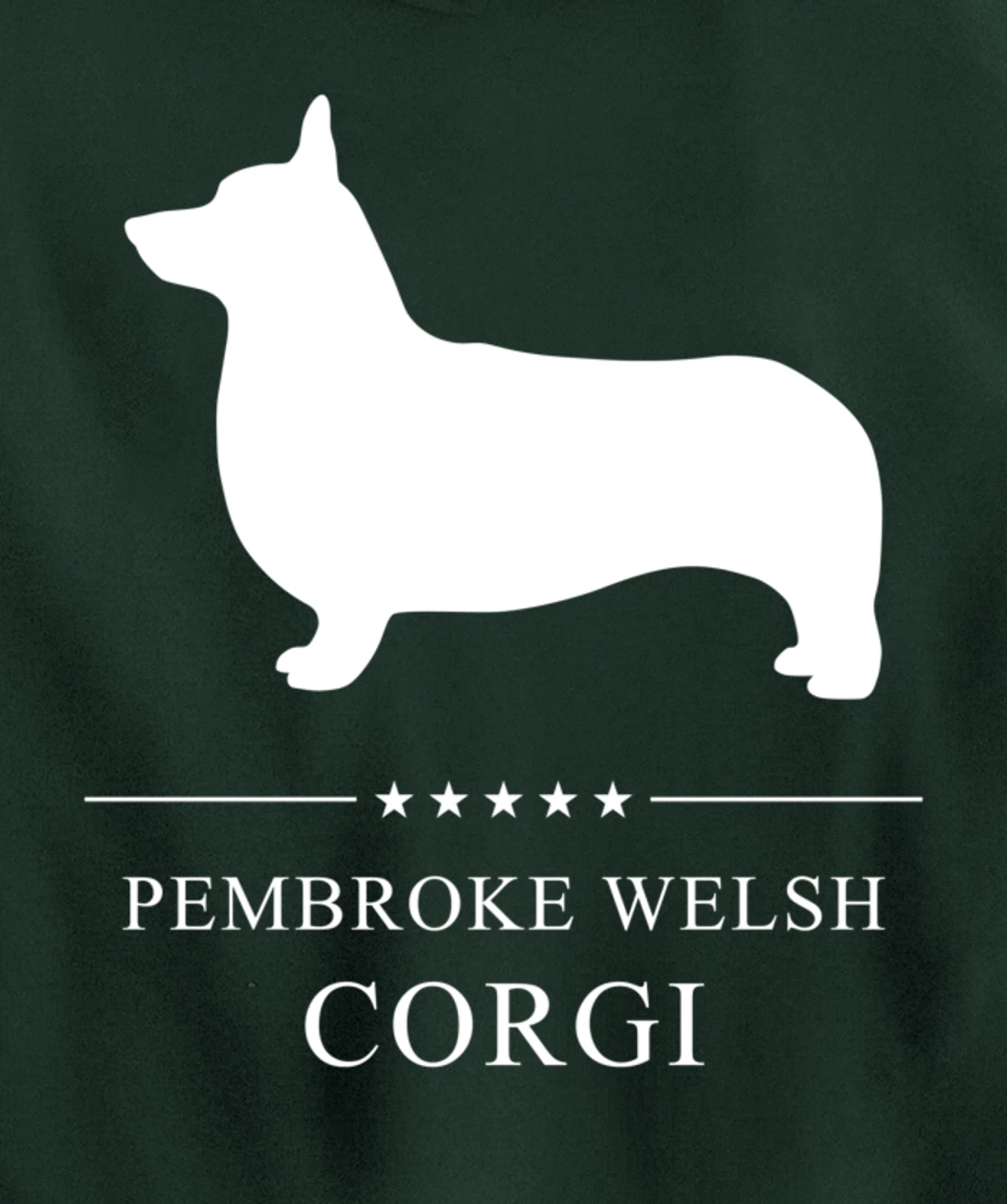 Pembroke Welsh Corgi Dog White Silhouette Pullover Hoodie