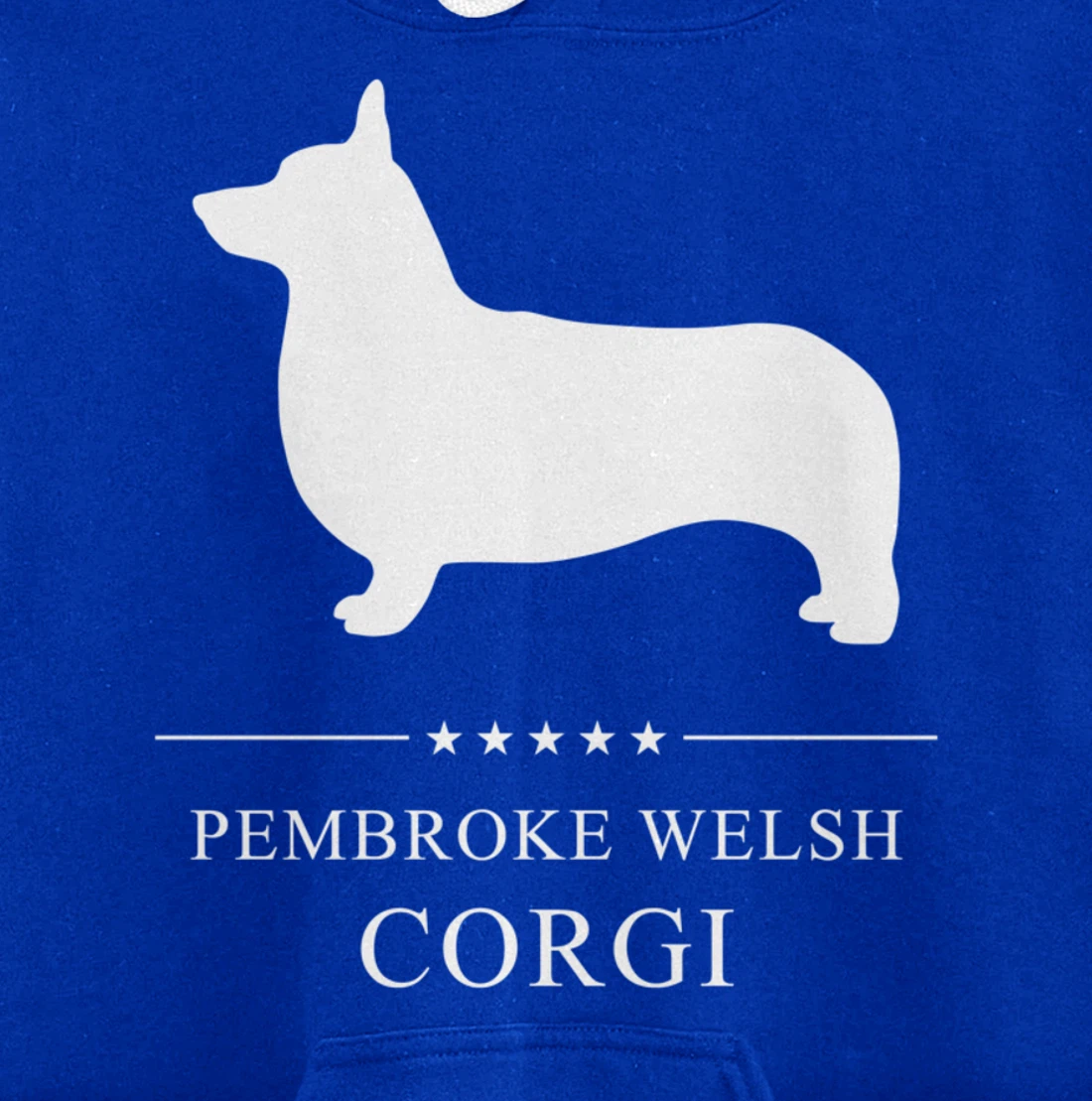 Pembroke Welsh Corgi Dog White Silhouette Pullover Hoodie