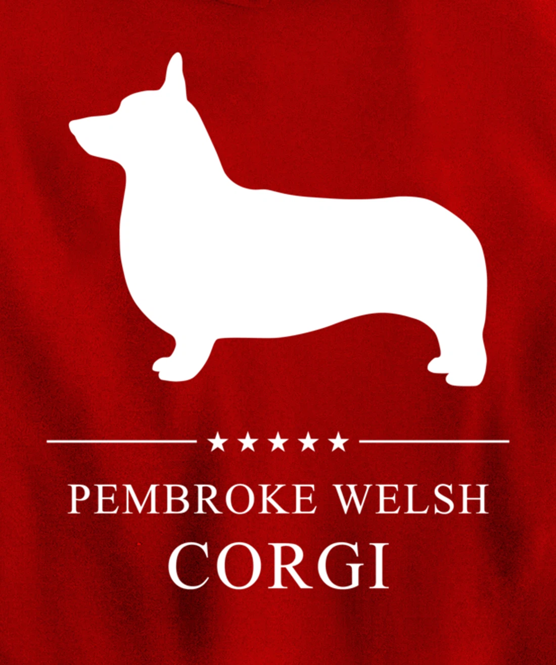 Pembroke Welsh Corgi Dog White Silhouette Pullover Hoodie