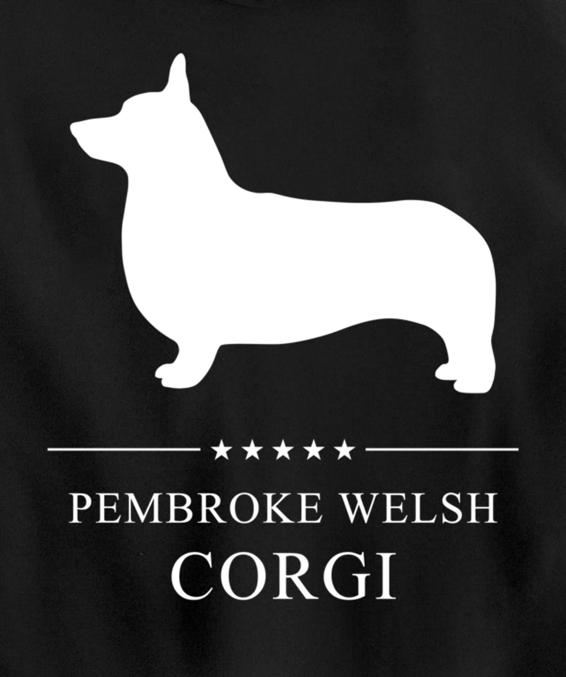 Pembroke Welsh Corgi Dog White Silhouette Pullover Hoodie