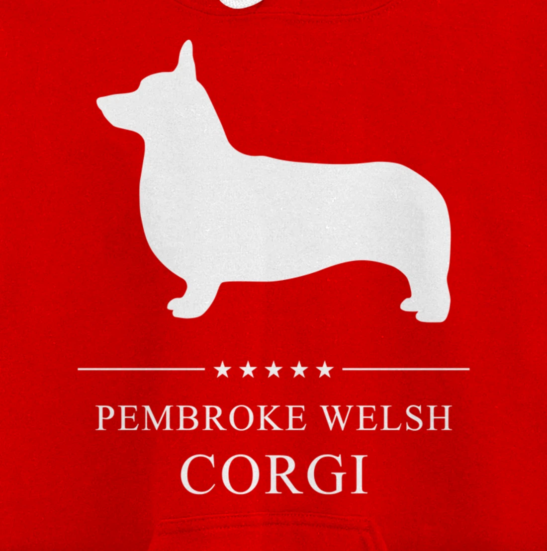 Pembroke Welsh Corgi Dog White Silhouette Pullover Hoodie