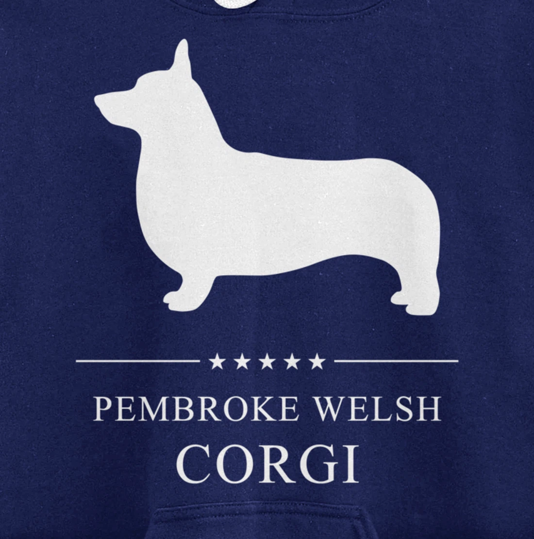 Pembroke Welsh Corgi Dog White Silhouette Pullover Hoodie