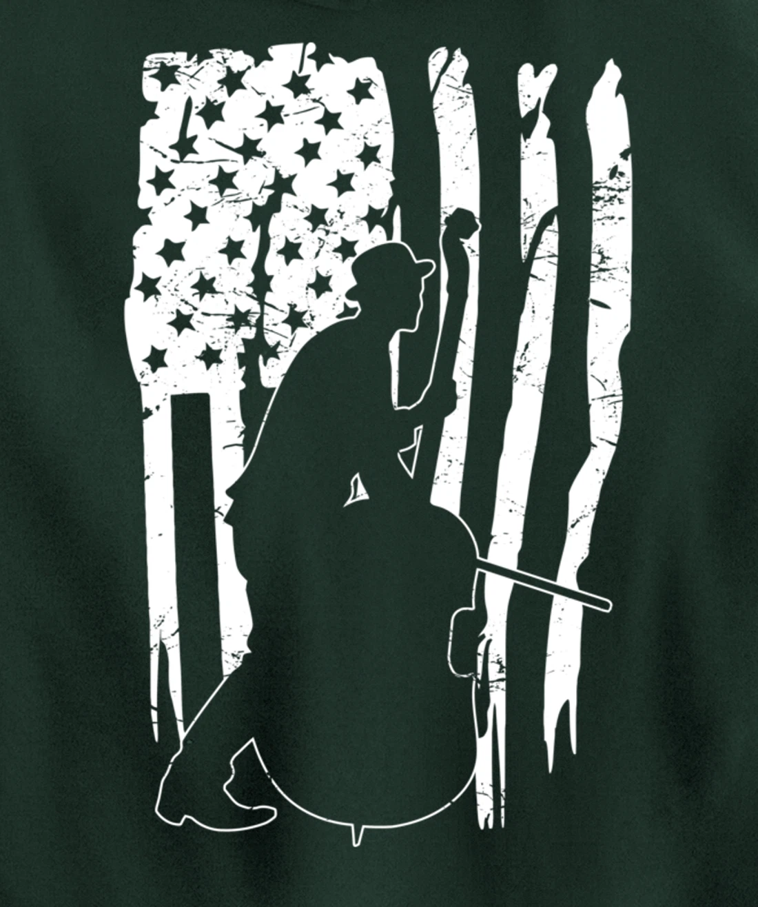 Distressed Retro Upright Bass Musician Music gift Pullover Hoodie