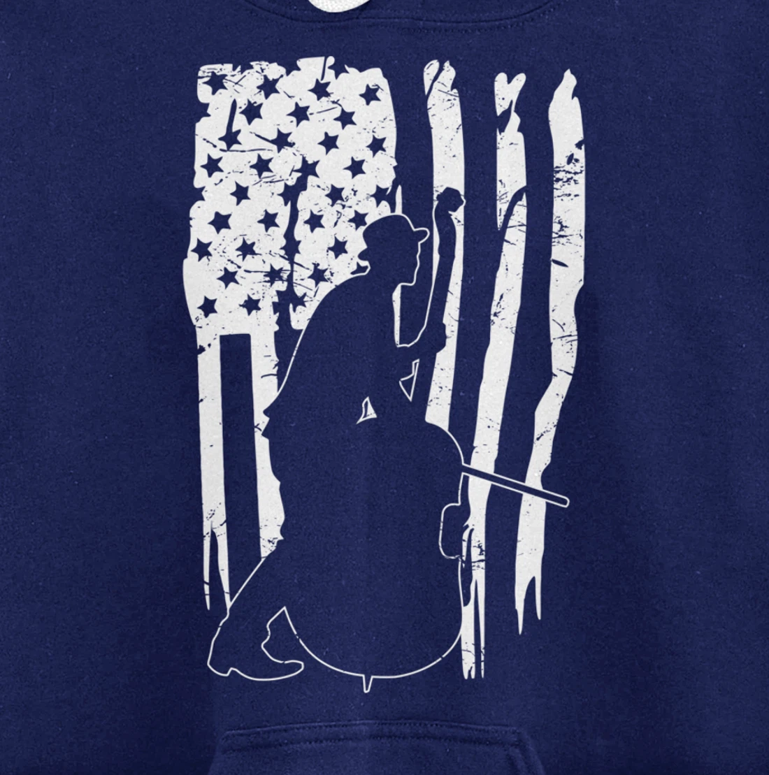 Distressed Retro Upright Bass Musician Music gift Pullover Hoodie