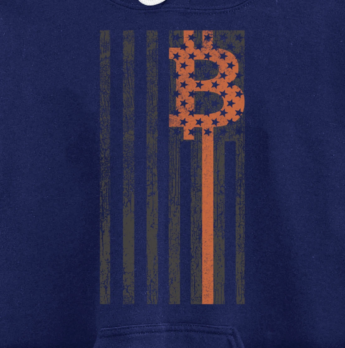 Bitcoin Merchandise - Vintage American Flag - HODL Bitcoin Pullover Hoodie