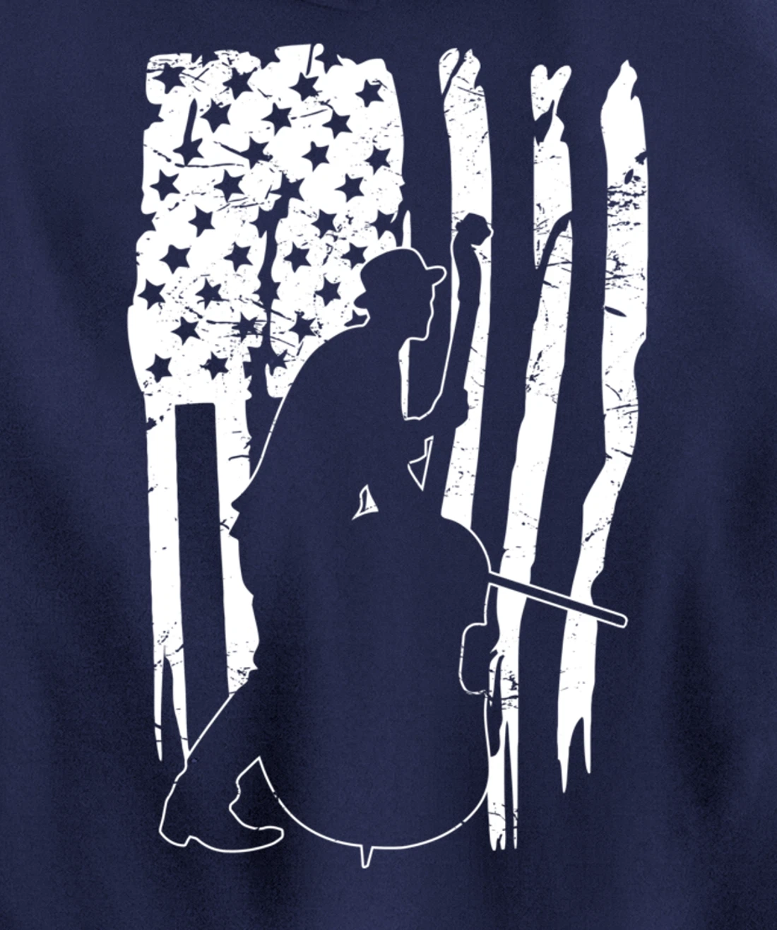 Distressed Retro Upright Bass Musician Music gift Pullover Hoodie