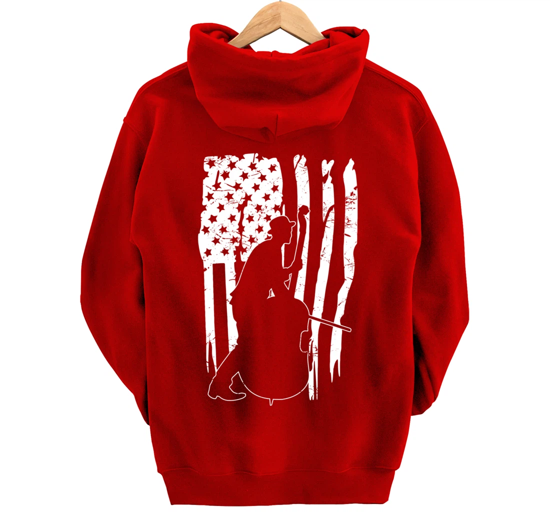 Distressed Retro Upright Bass Musician Music gift Pullover Hoodie