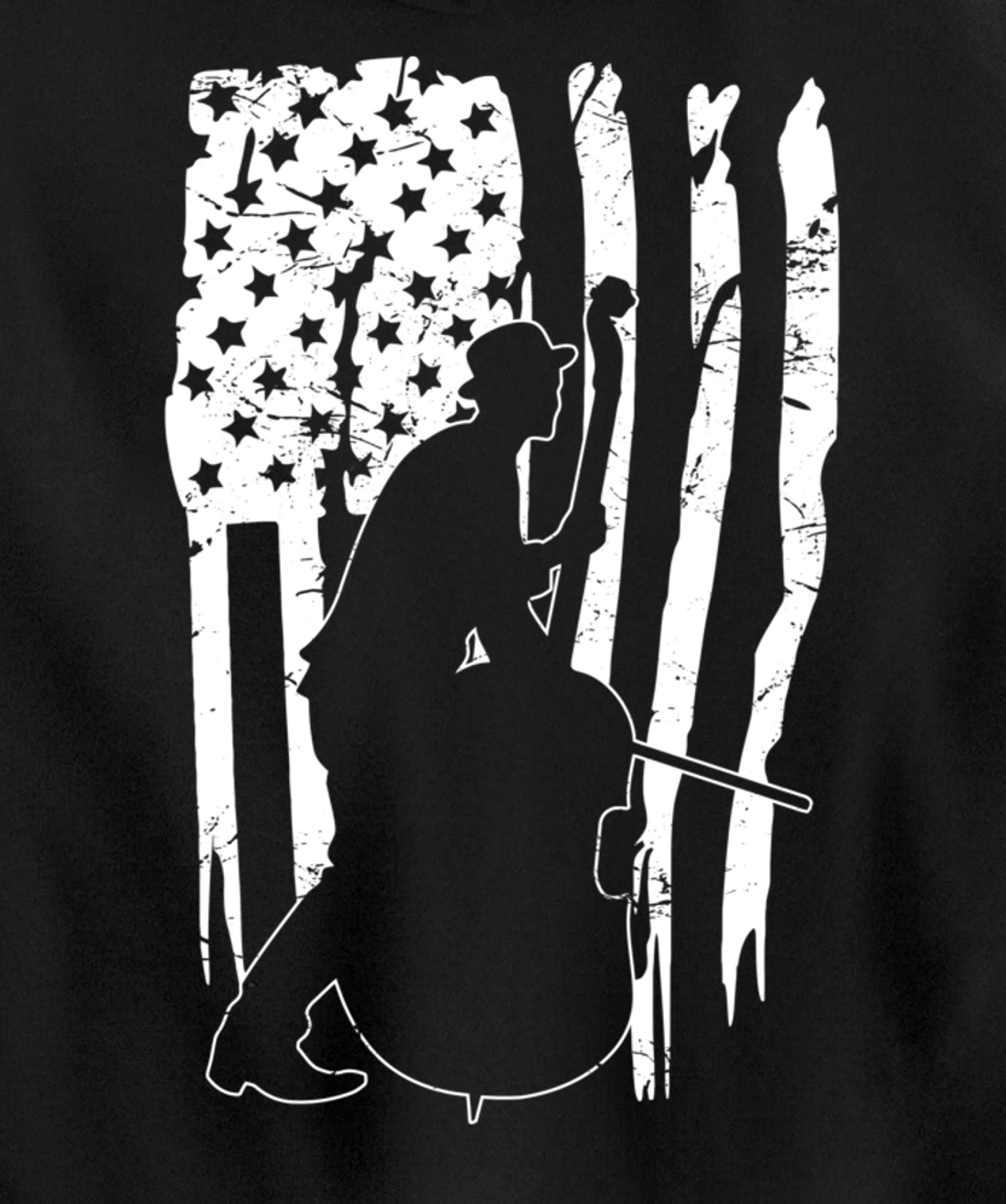 Distressed Retro Upright Bass Musician Music gift Pullover Hoodie