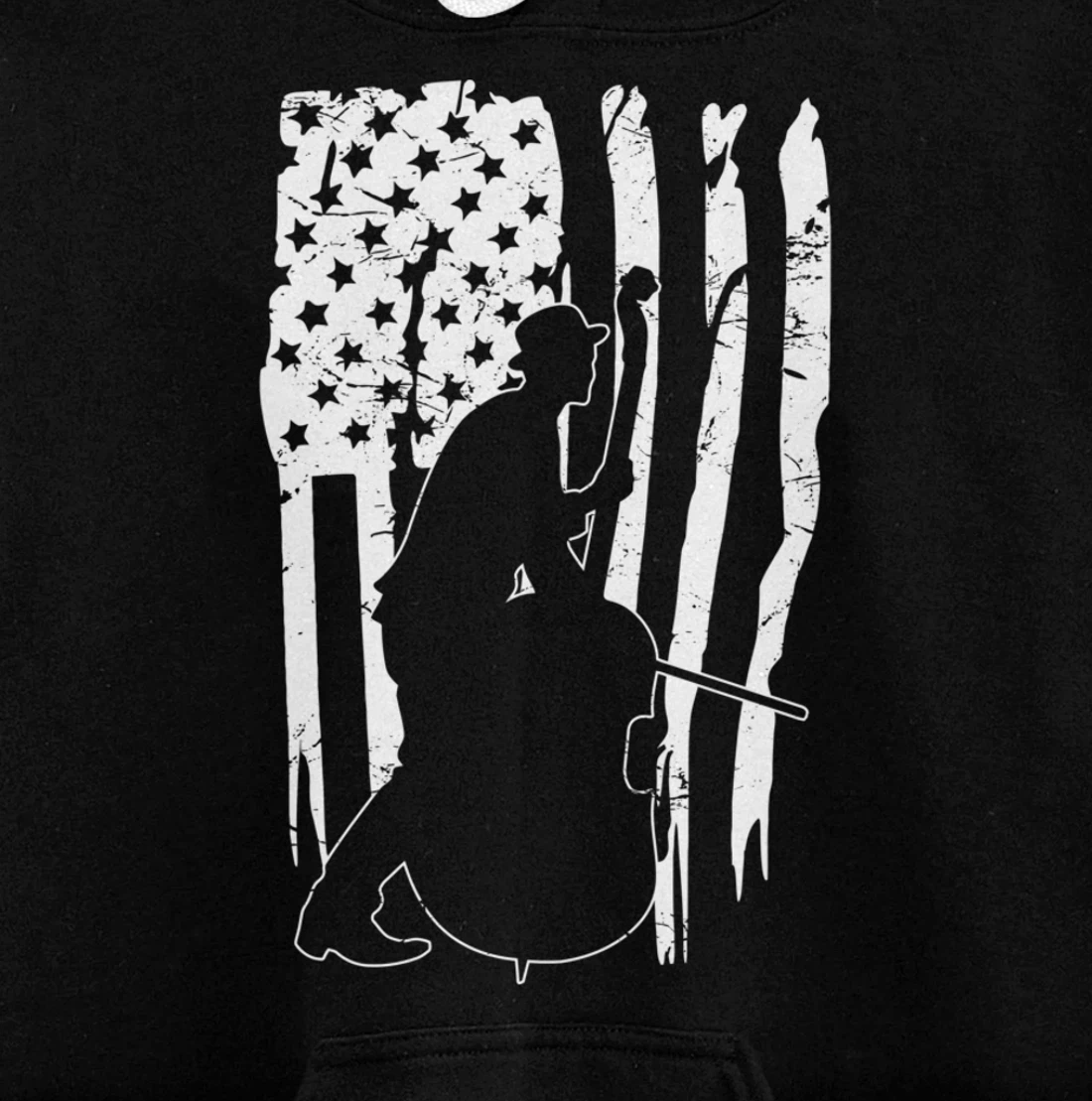 Distressed Retro Upright Bass Musician Music gift Pullover Hoodie