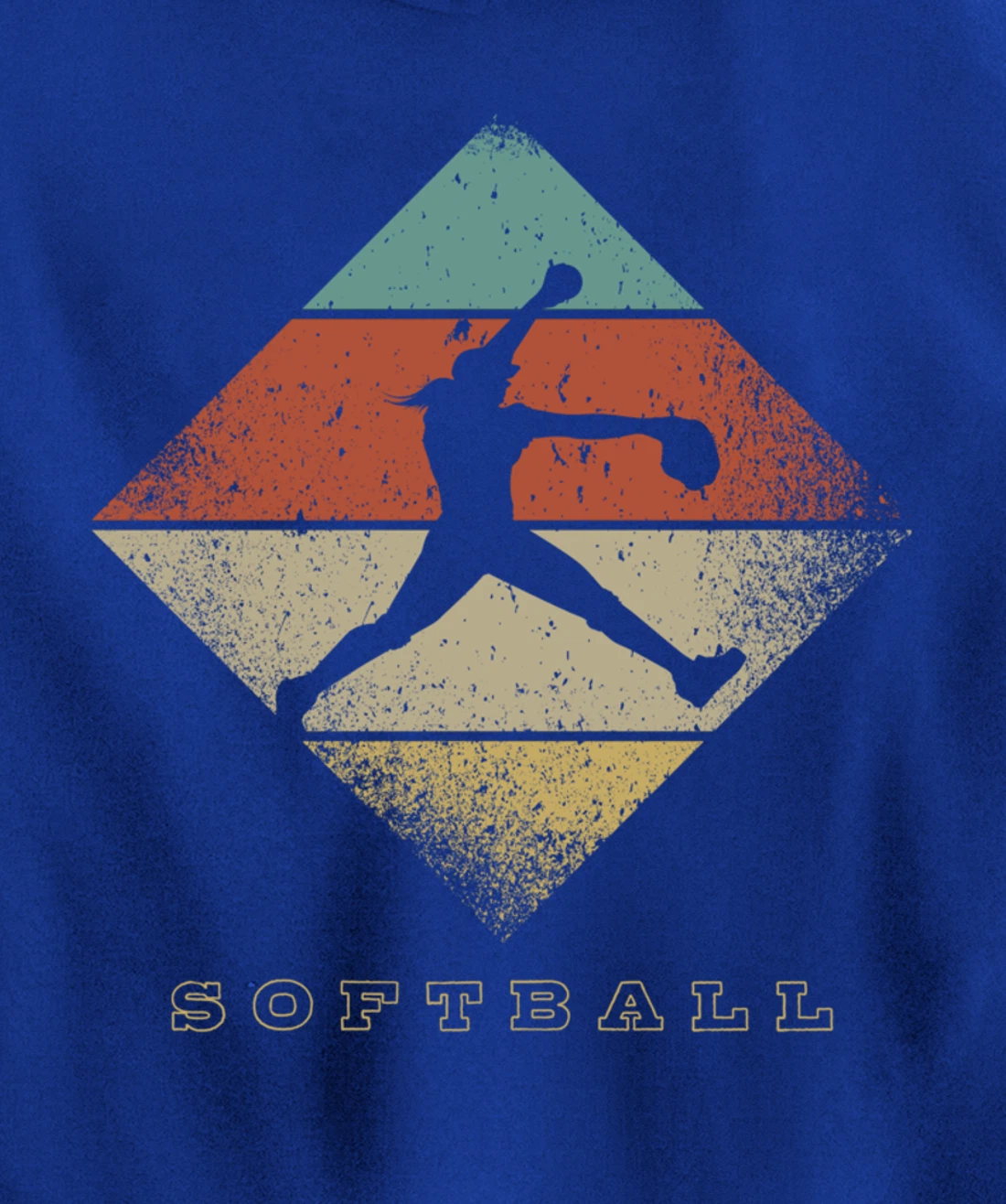 Retro Softball Pitcher 1960's 1970's Style Softball Pullover Hoodie