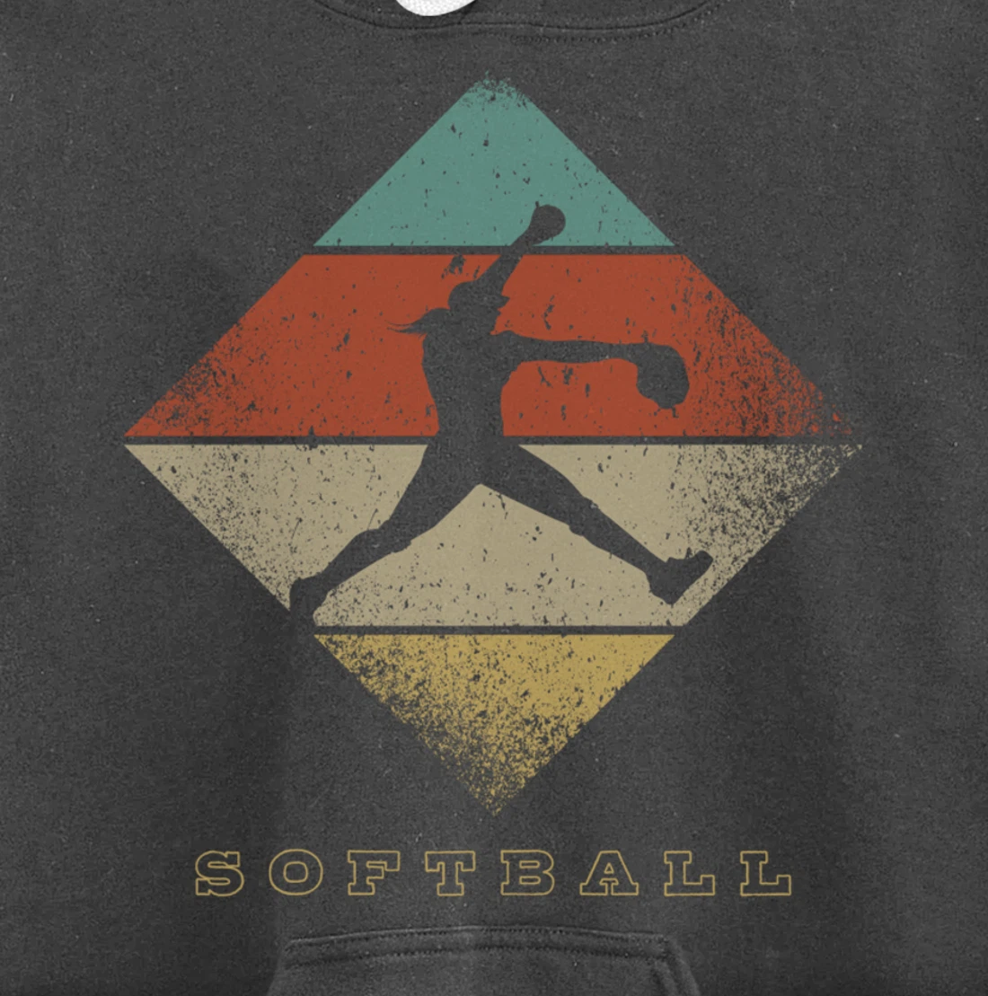 Retro Softball Pitcher 1960's 1970's Style Softball Pullover Hoodie