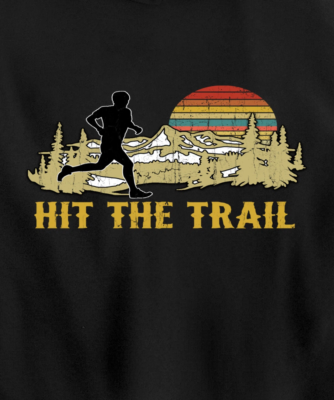 RUNNING 365 Hit the Trail Runner Tee Retro Vintage Running Pullover Hoodie