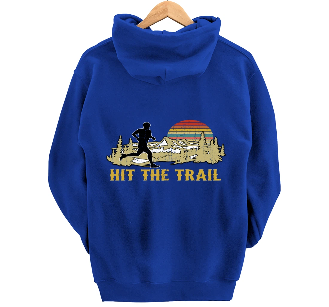 RUNNING 365 Hit the Trail Runner Tee Retro Vintage Running Pullover Hoodie