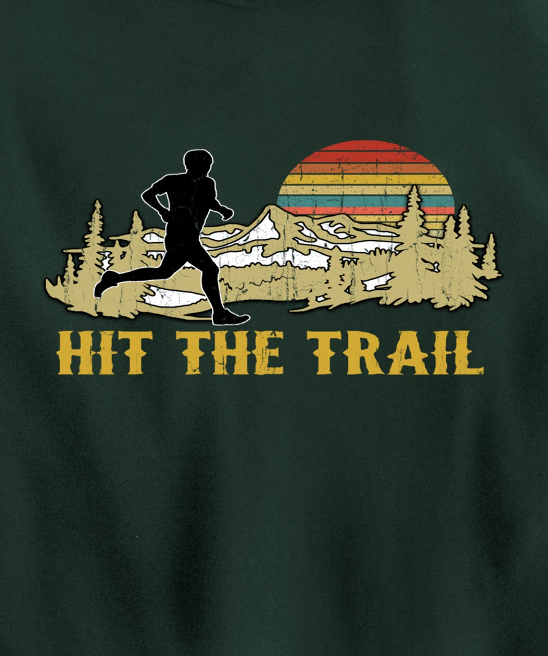 RUNNING 365 Hit the Trail Runner Tee Retro Vintage Running Pullover Hoodie