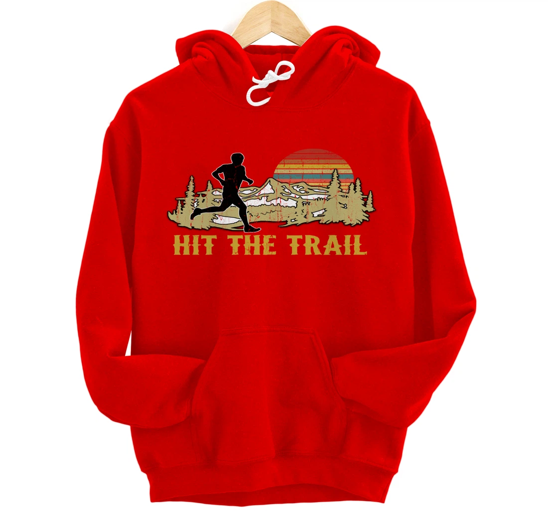 RUNNING 365 Hit the Trail Runner Tee Retro Vintage Running Pullover Hoodie
