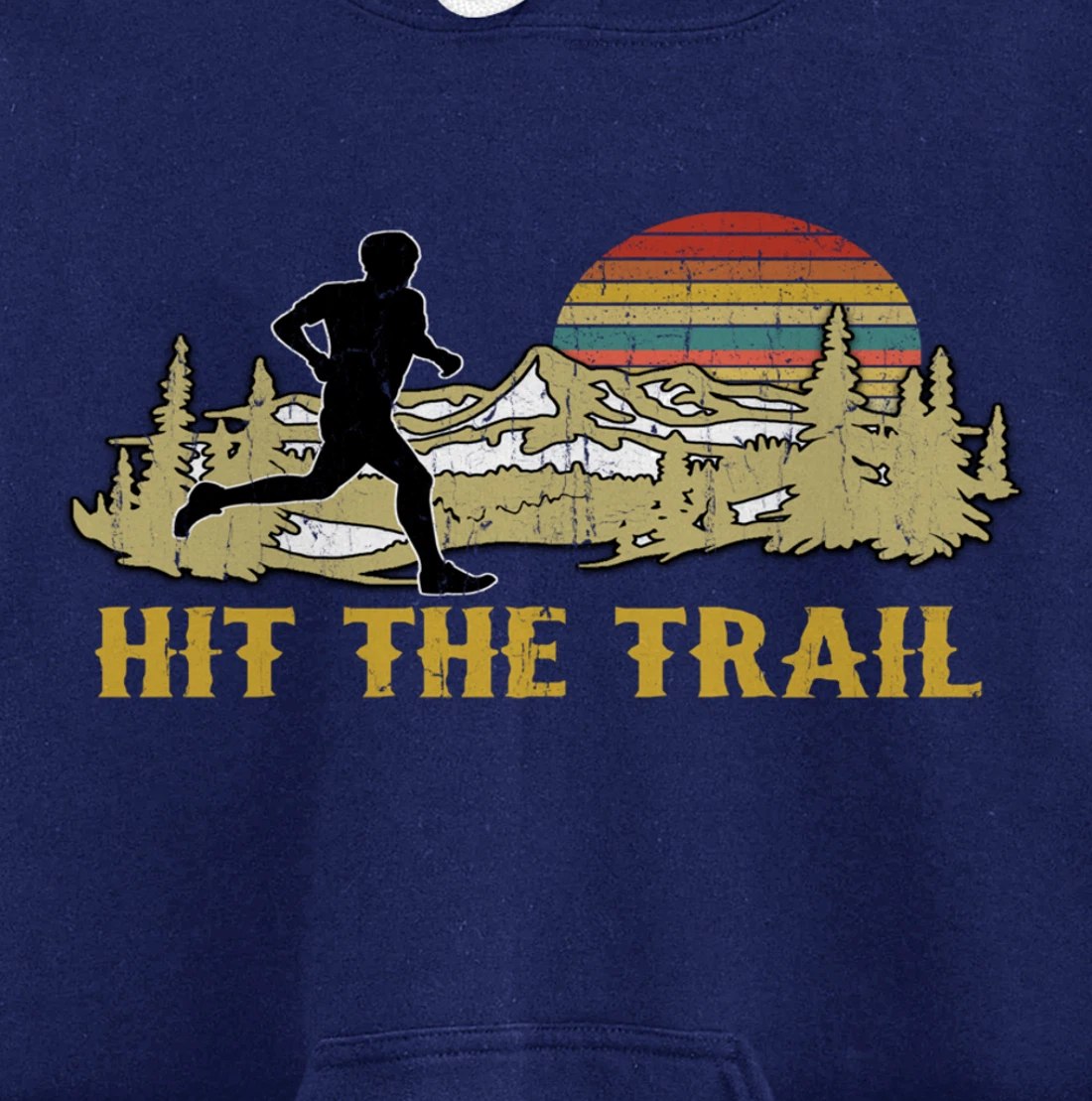 RUNNING 365 Hit the Trail Runner Tee Retro Vintage Running Pullover Hoodie