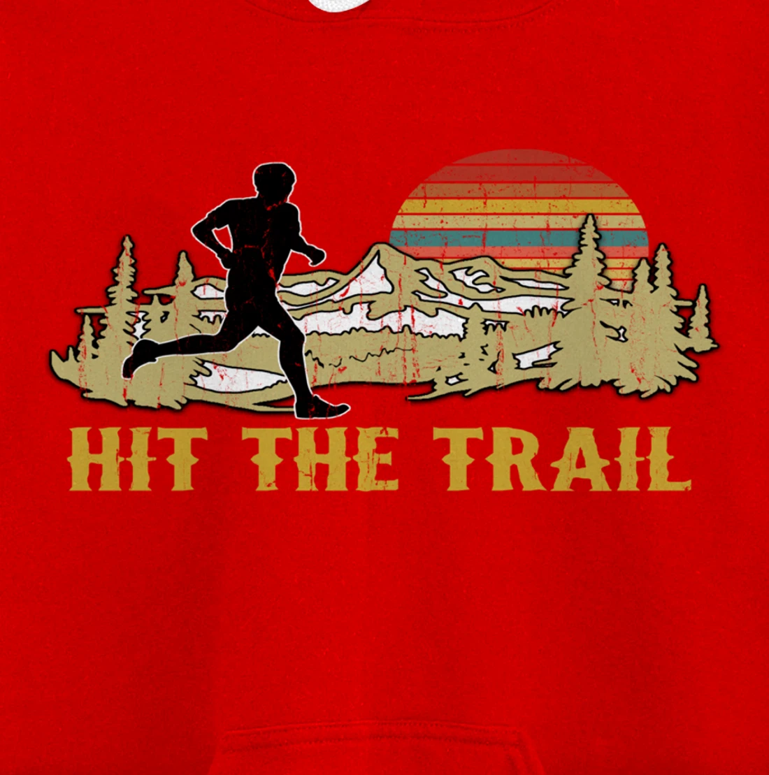 RUNNING 365 Hit the Trail Runner Tee Retro Vintage Running Pullover Hoodie