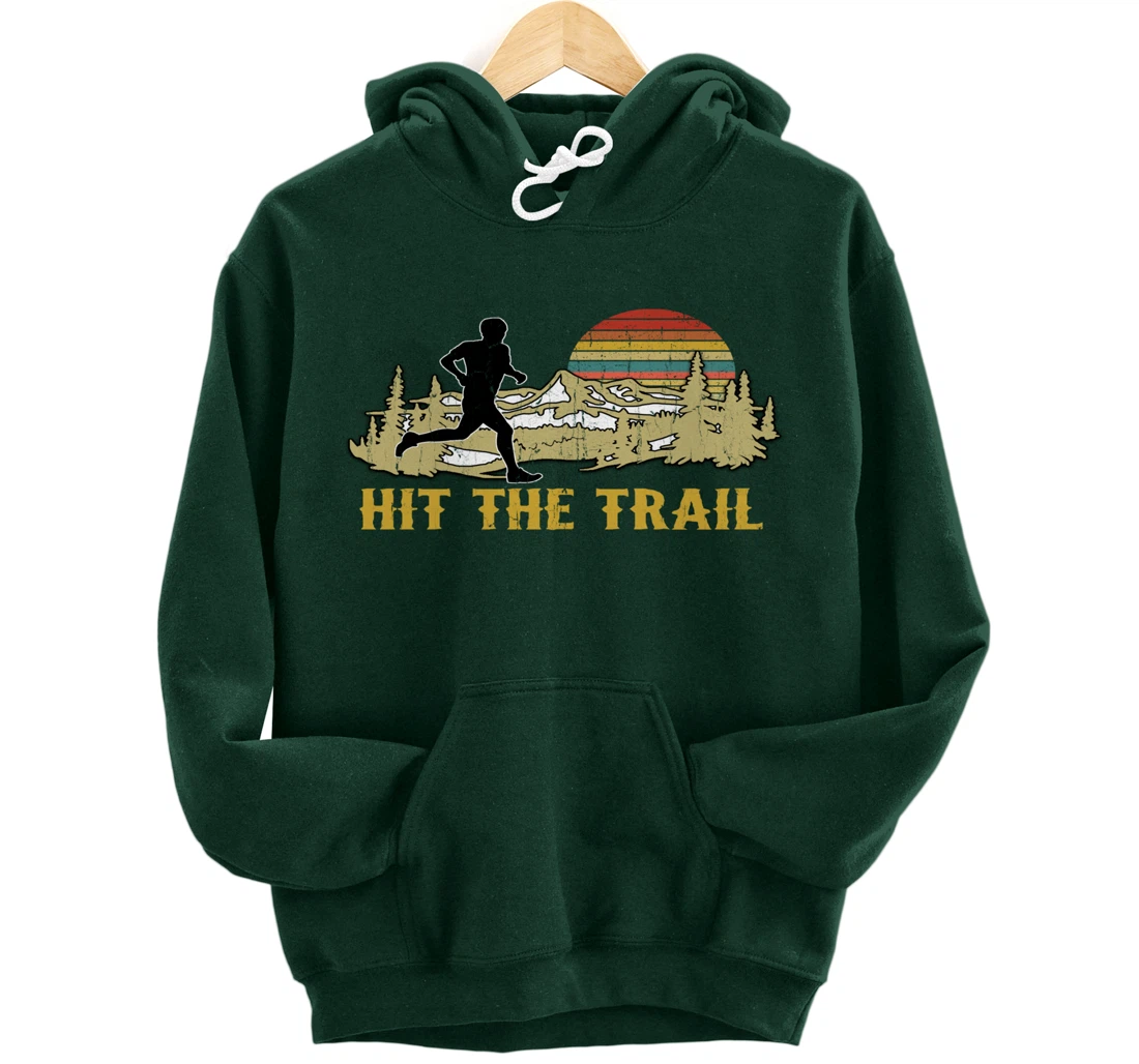 RUNNING 365 Hit the Trail Runner Tee Retro Vintage Running Pullover Hoodie