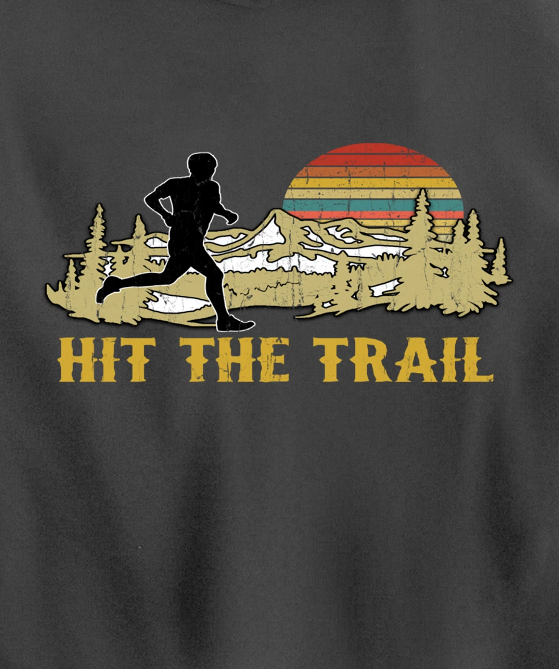RUNNING 365 Hit the Trail Runner Tee Retro Vintage Running Pullover Hoodie