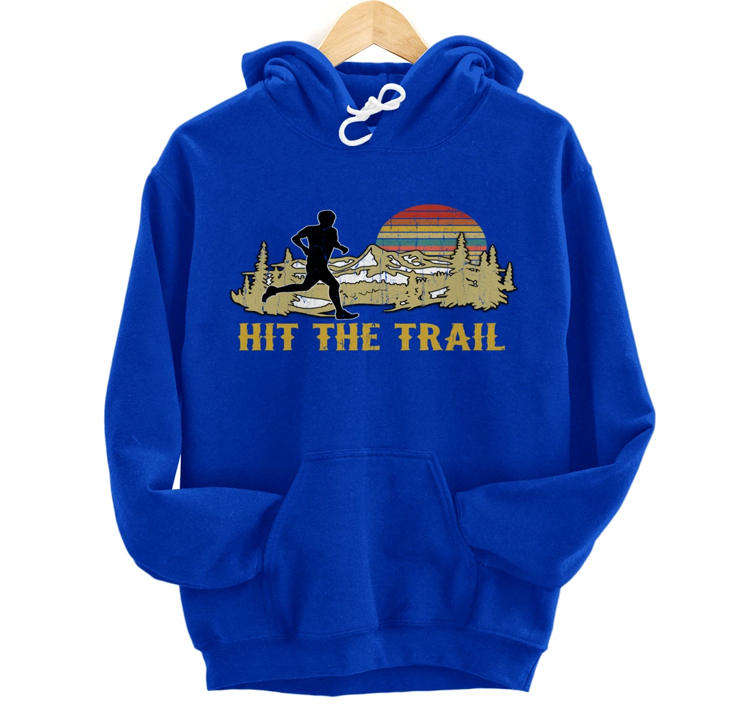RUNNING 365 Hit the Trail Runner Tee Retro Vintage Running Pullover Hoodie