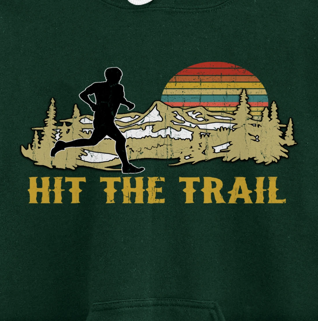 RUNNING 365 Hit the Trail Runner Tee Retro Vintage Running Pullover Hoodie