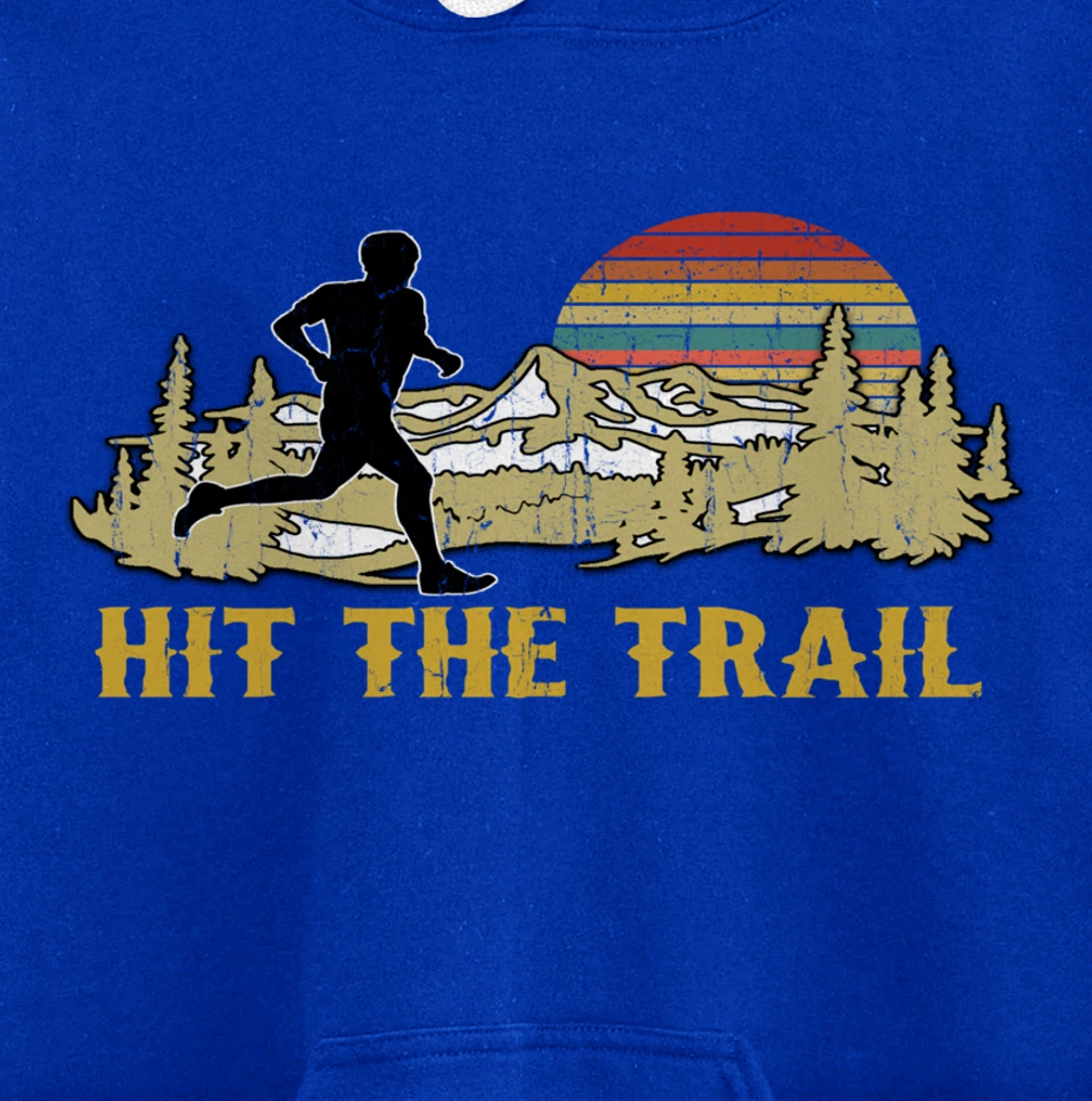 RUNNING 365 Hit the Trail Runner Tee Retro Vintage Running Pullover Hoodie