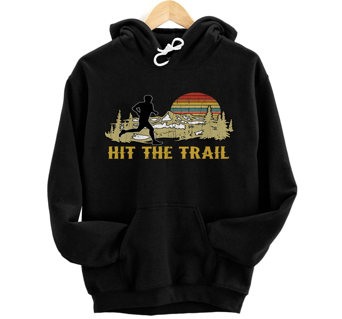 RUNNING 365 Hit the Trail Runner Tee Retro Vintage Running Pullover Hoodie
