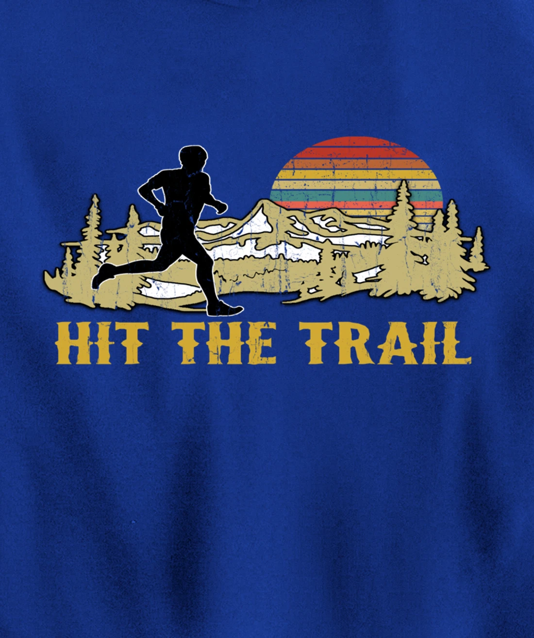 RUNNING 365 Hit the Trail Runner Tee Retro Vintage Running Pullover Hoodie