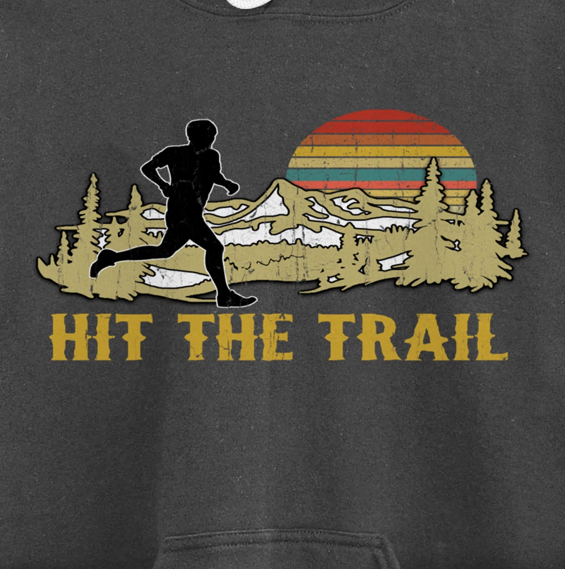 RUNNING 365 Hit the Trail Runner Tee Retro Vintage Running Pullover Hoodie
